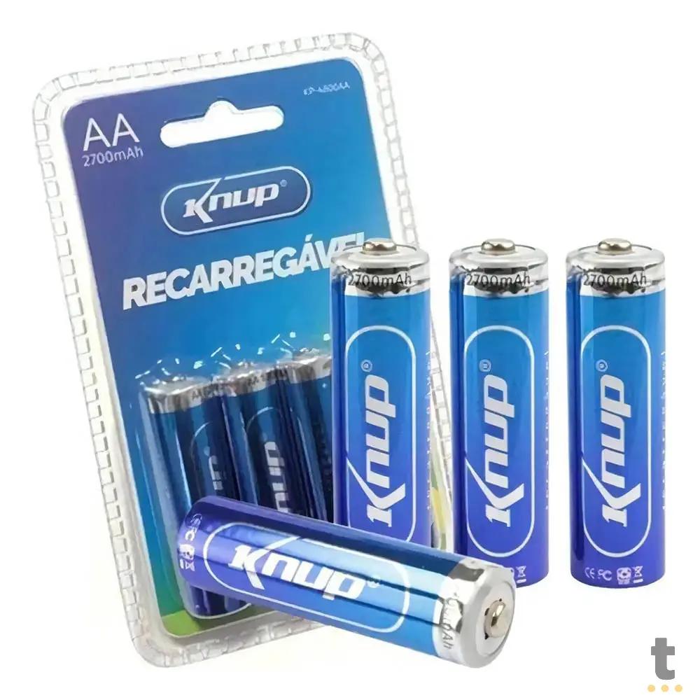 Pilha Recarregável AA 2700mah Knup (Blister C/ 4 Pilhas) - KP-4800AA Truedata